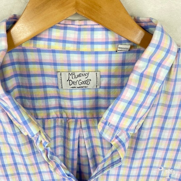 McILHenny Dry Goods Pastel Pink Blue Long Sleeve Button Down Shirt Size XXL - Picture 2 of 5